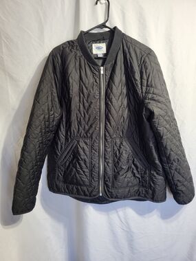 Old Navy Quilted Bomber Jacket - Black, Size XL
